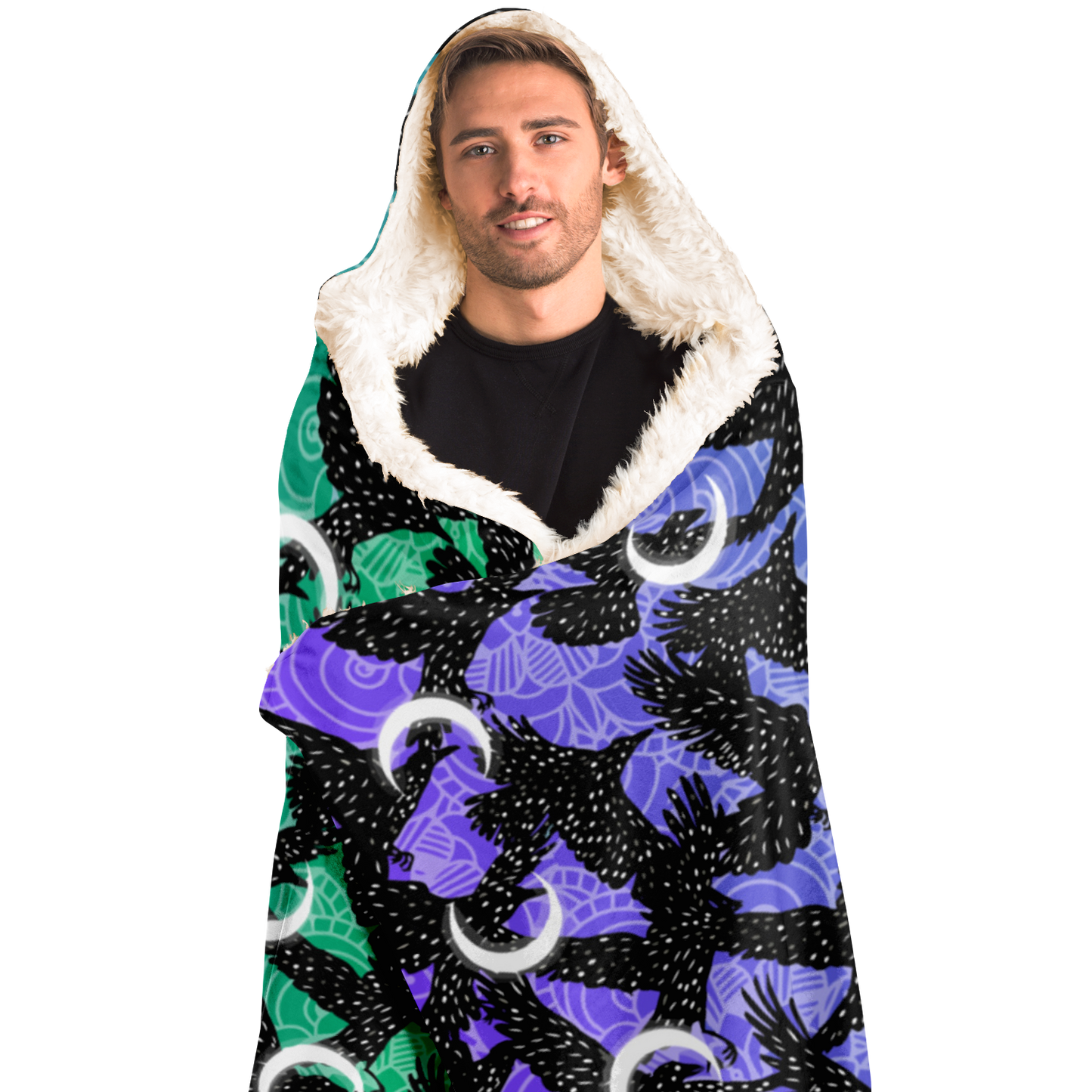 Cosmic Raven Hooded Blanket