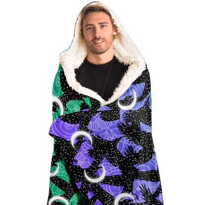 Cosmic Raven Hooded Blanket