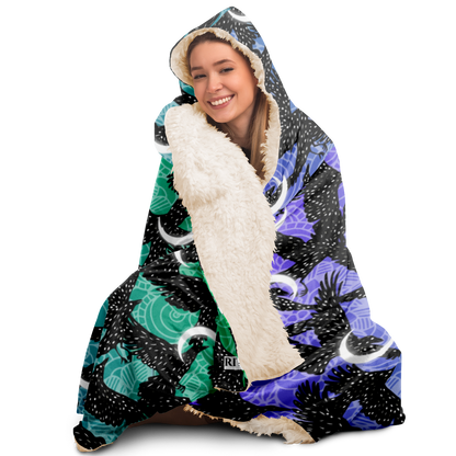 Cosmic Raven Hooded Blanket