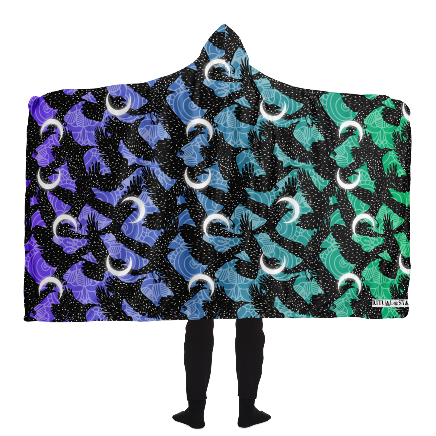 Cosmic Raven Hooded Blanket