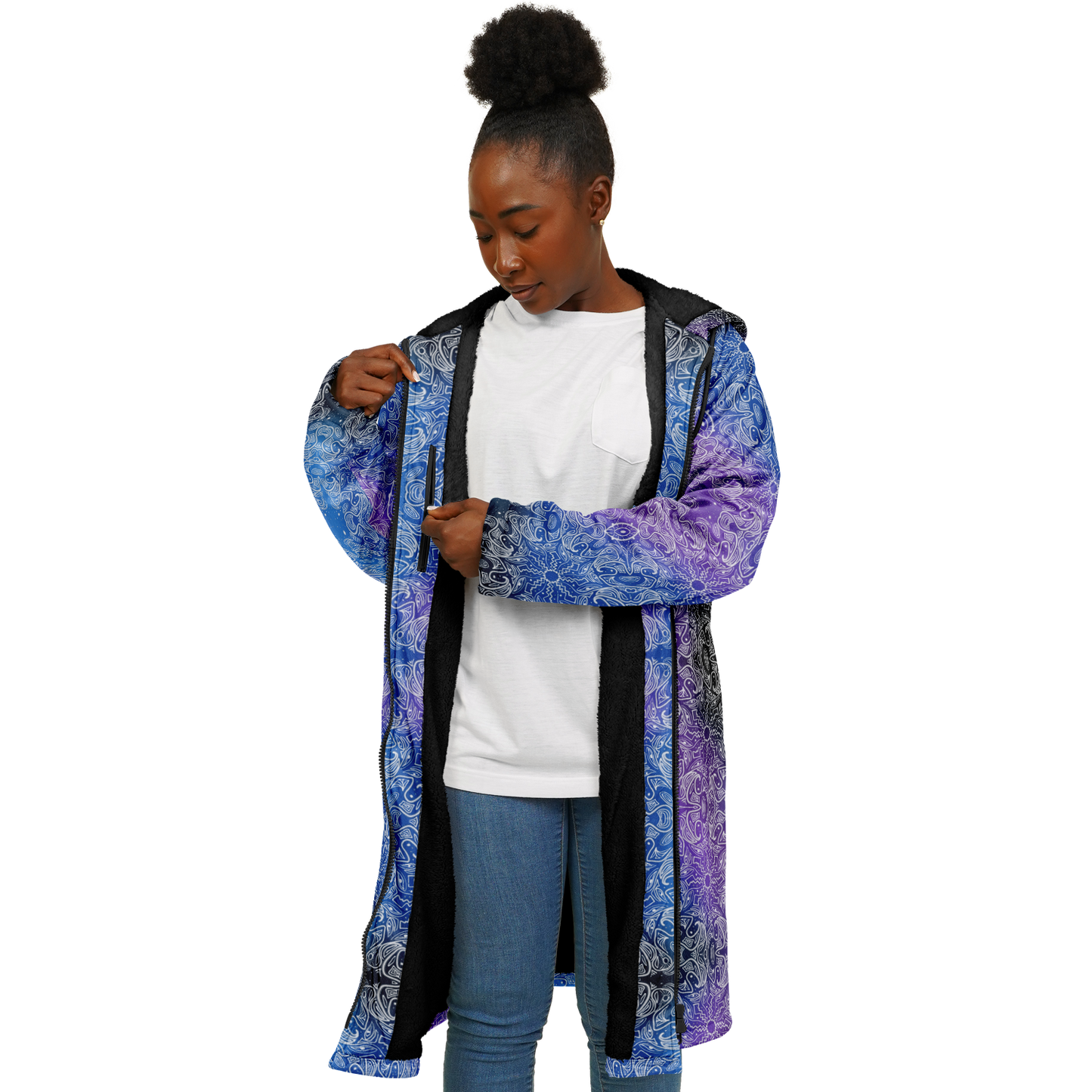 Zen Mandala Fleece Zipper Cloak