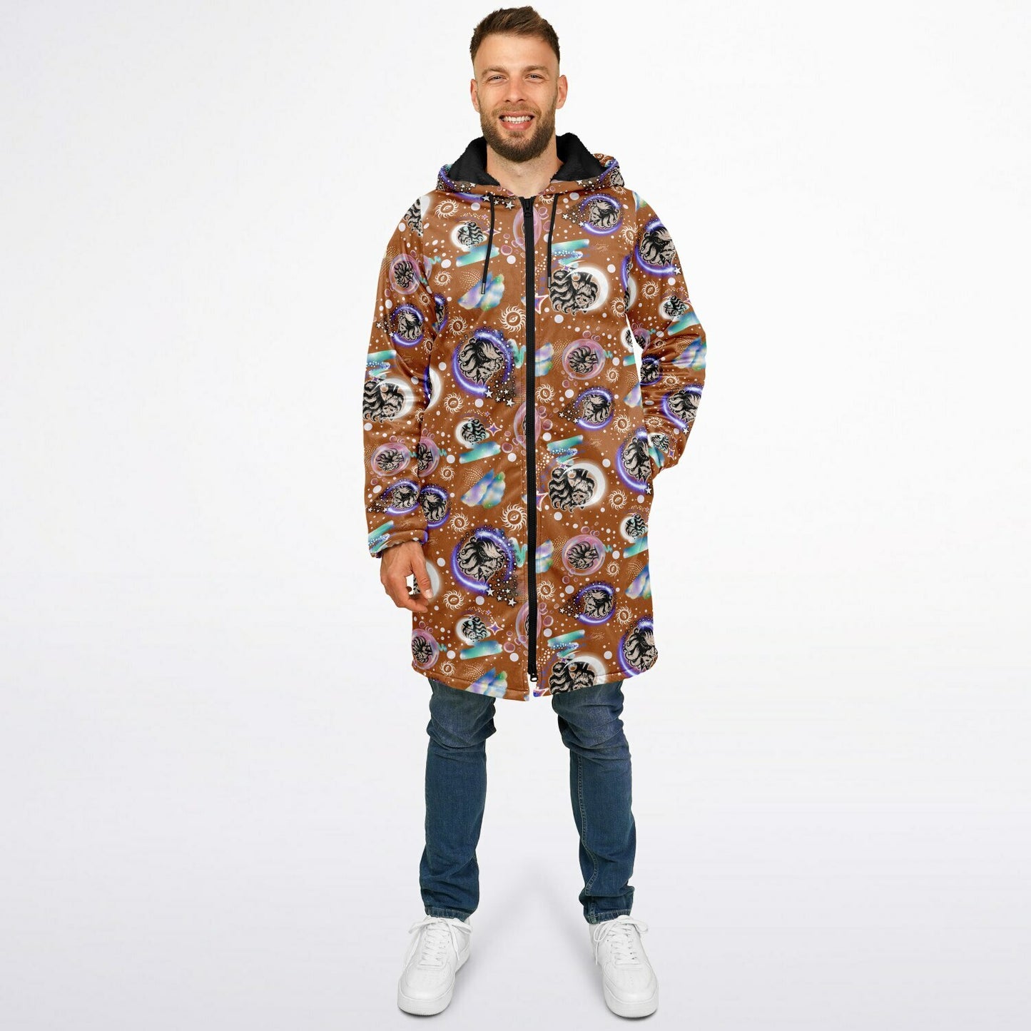 Cosmic Fox Fleece Zipper Cloak