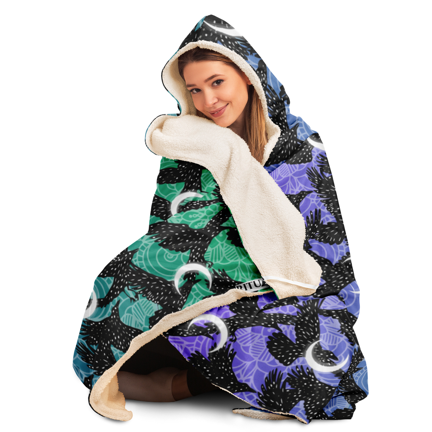 Cosmic Raven Hooded Blanket