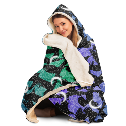 Cosmic Raven Hooded Blanket