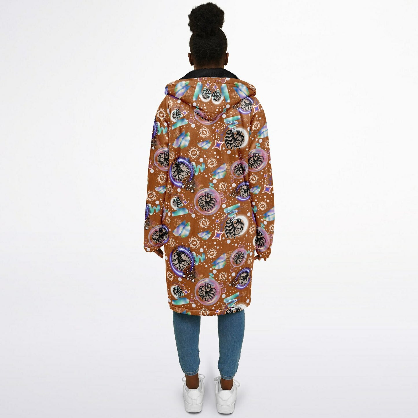 Cosmic Fox Fleece Zipper Cloak