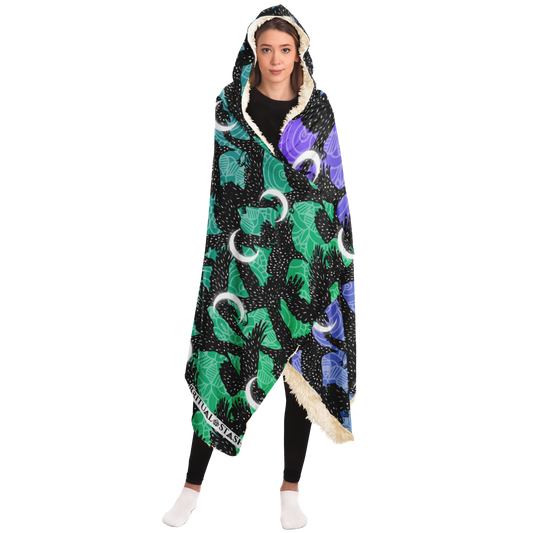 Cosmic Raven Hooded Blanket