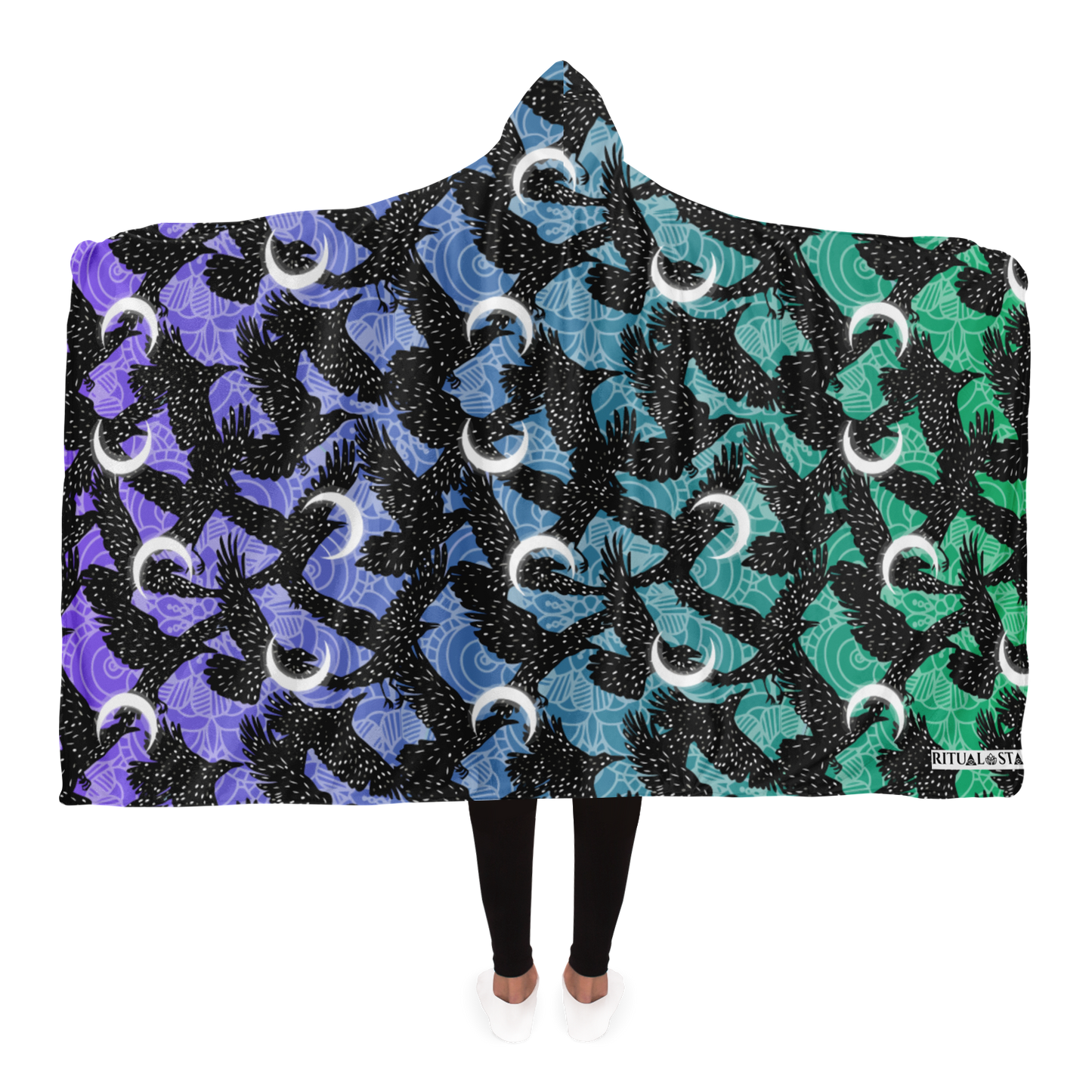 Cosmic Raven Hooded Blanket