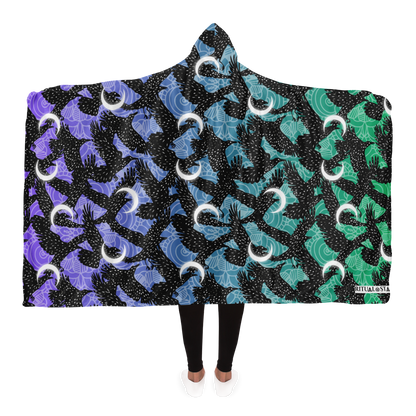 Cosmic Raven Hooded Blanket