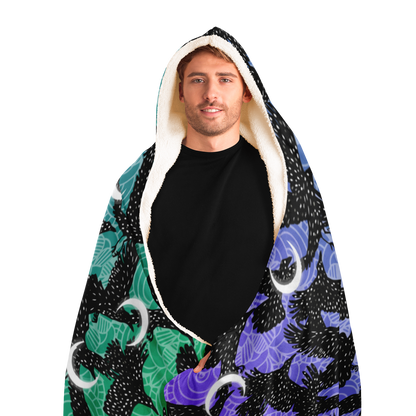 Cosmic Raven Hooded Blanket